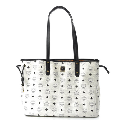 MCM Visetos Medium Project Reversible Shopper Tote White 1 of 15