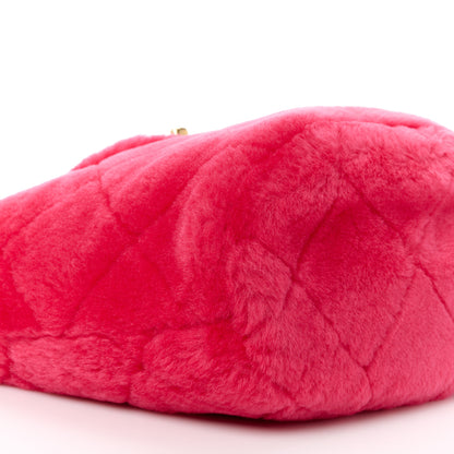 Chanel Shearling Quilted Bucket Bag Fuchsia 10 of 12