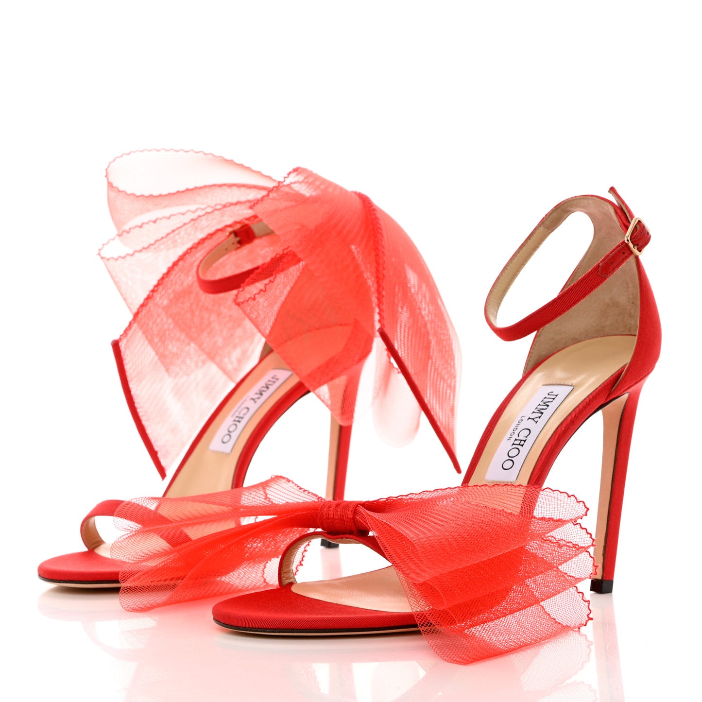 Grosgrain Aveline Bow 100 Sandals 39.5 Red