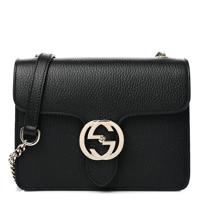 Gucci Dollar Calfskin Small Interlocking G Shoulder Bag Black 1 of 10
