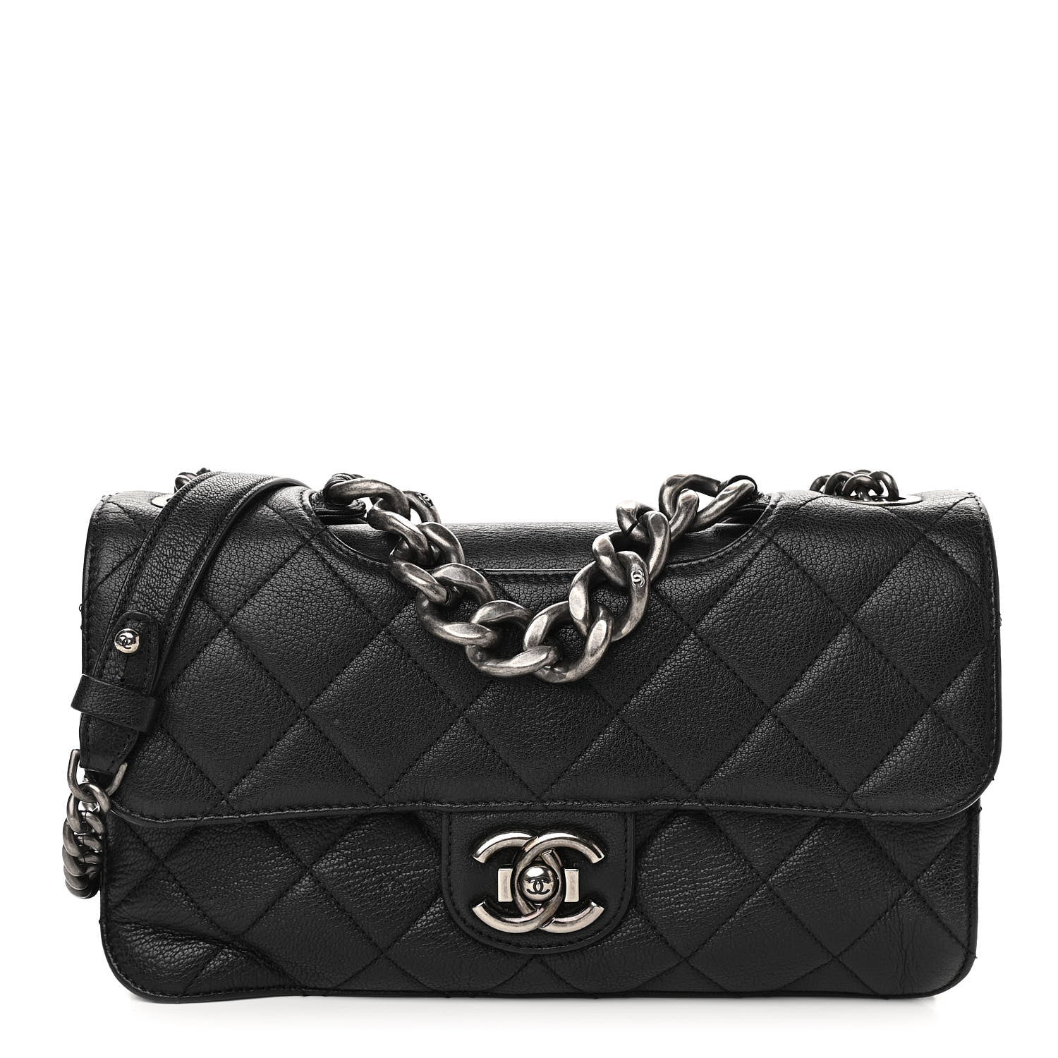 Chanel Goatskin Quilted Medium Perfect Edge Flap Black 1 of 12