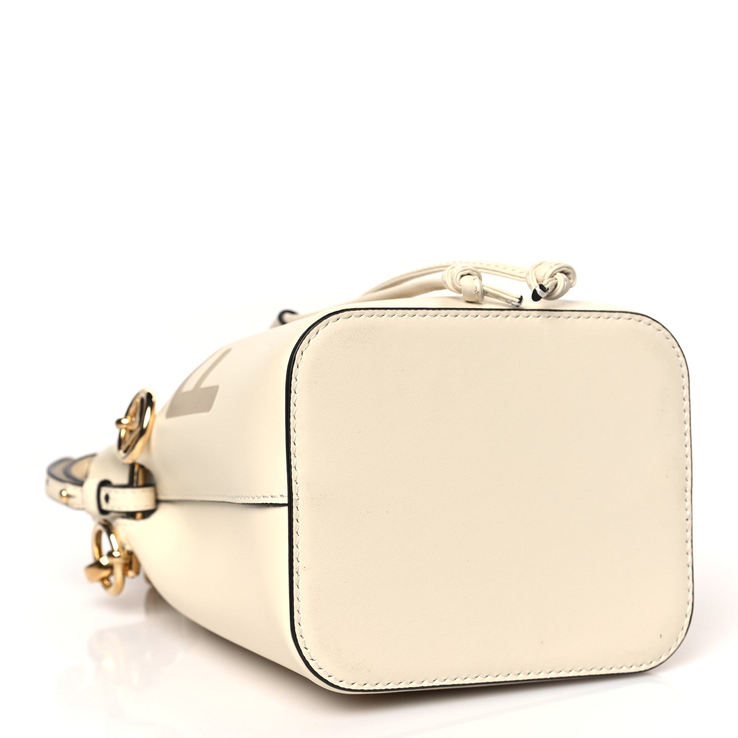 Fendi Vitello King F is Fendi Logo Embossed Mini Mon Tresor Bucket Bag White 4 of 9