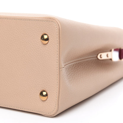 Louis Vuitton Taurillon Capucines MM Rose Beige Red 8 of 9