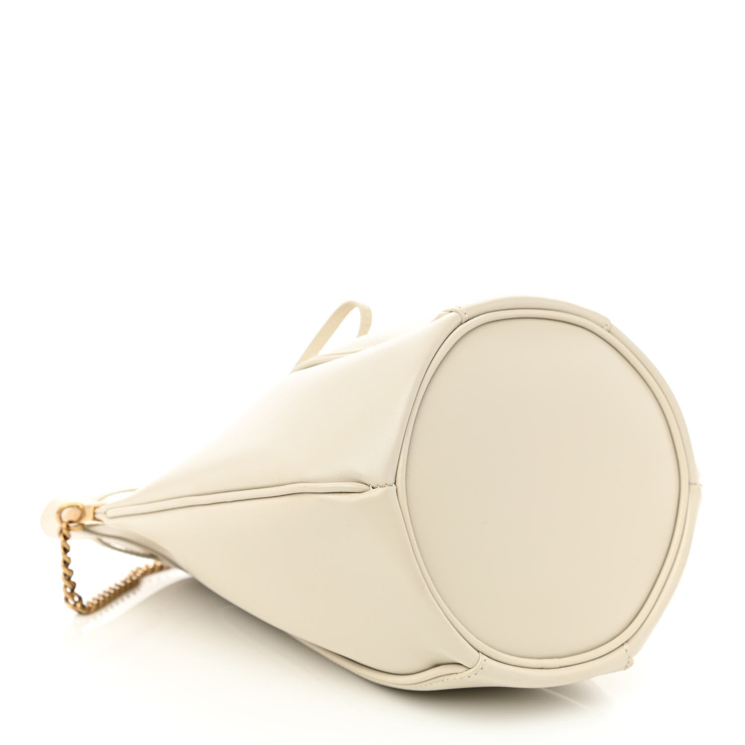 Saint Laurent Smooth Calfskin Small Talitha Bucket Bag Vintage White 3 of 7