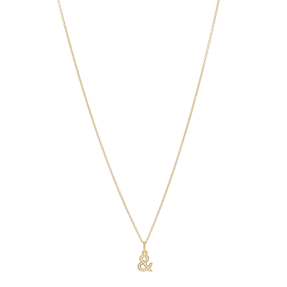 Tiffany 18K Yellow Gold Diamond Ampersand Pendant Necklace 1 of 7