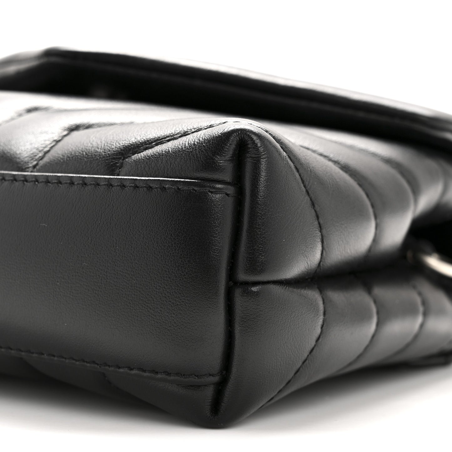 Calfskin Y Quilted Monogram Toy Loulou Crossbody Bag Black