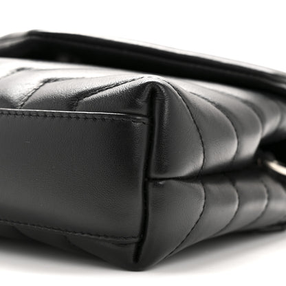 Saint Laurent Calfskin Y Quilted Monogram Toy Loulou Crossbody Bag Black 10 of 11