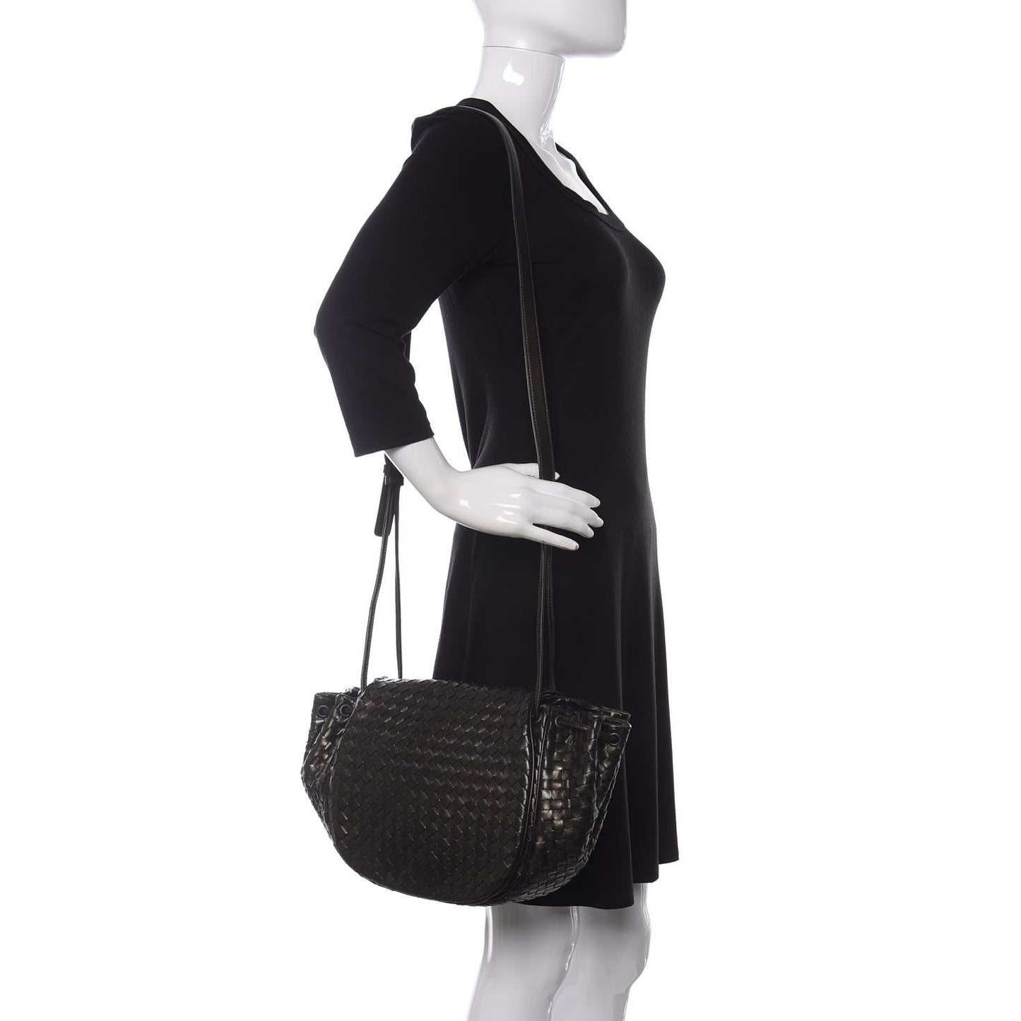 Metallic Nappa Intrecciato Crossbody Flap Bag Steel