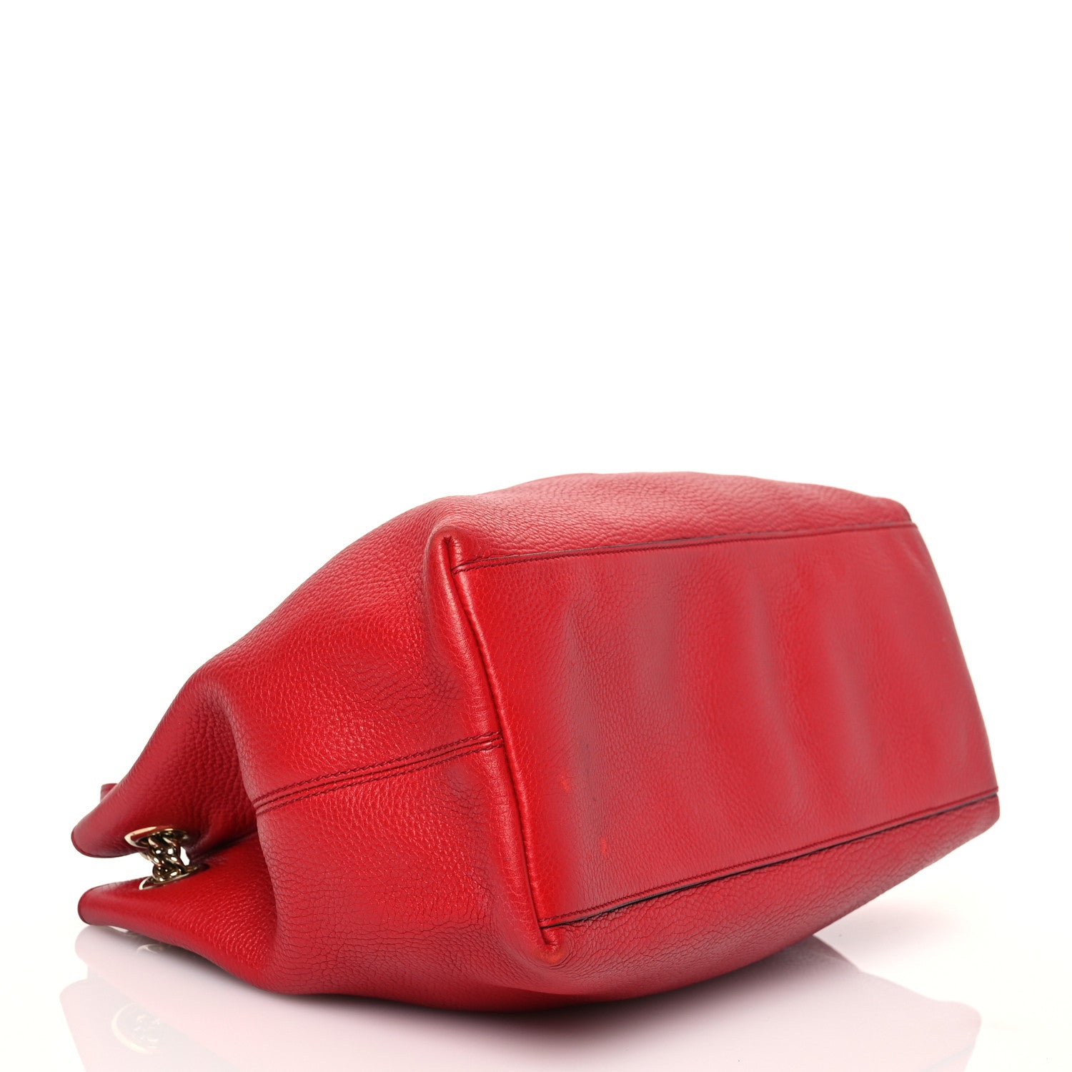 Gucci Pebbled Calfskin Medium Soho Chain Shoulder Bag Tabasco Red 4 of 17