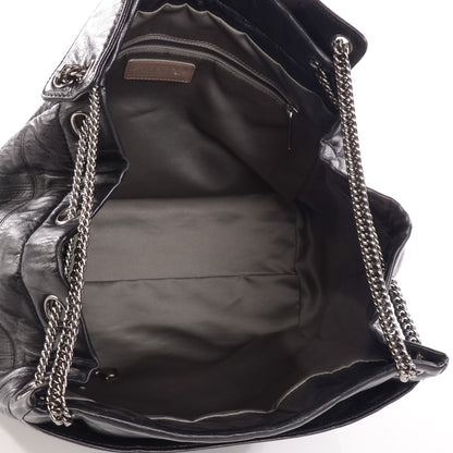 Chanel Lambskin Square Stitched Lax Accordion Shoulder Bag Black 5 of 8