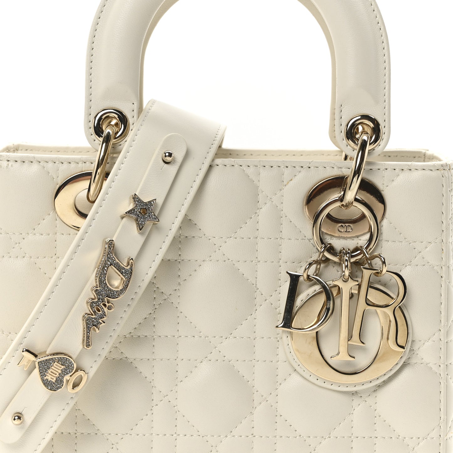 Lambskin Cannage Small My ABCDior Lady Dior White