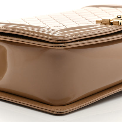 Chanel Iridescent Glazed Calfskin Quilted New Medium Boy Flap Dark Beige 9 of 10