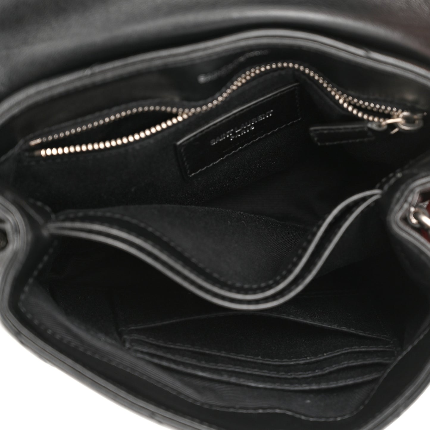 Calfskin Y Quilted Monogram Toy Loulou Crossbody Bag Black