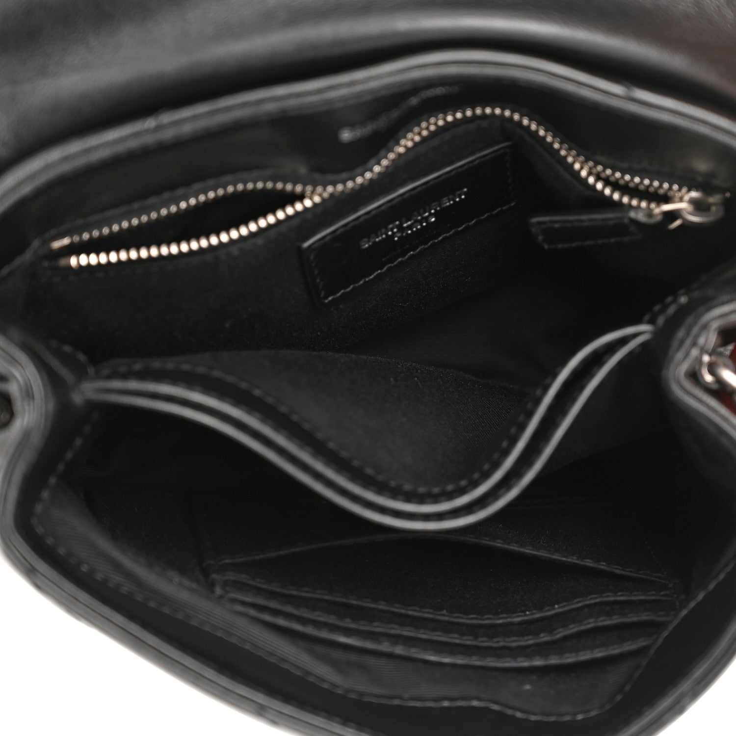 Saint Laurent Calfskin Y Quilted Monogram Toy Loulou Crossbody Bag Black 5 of 12
