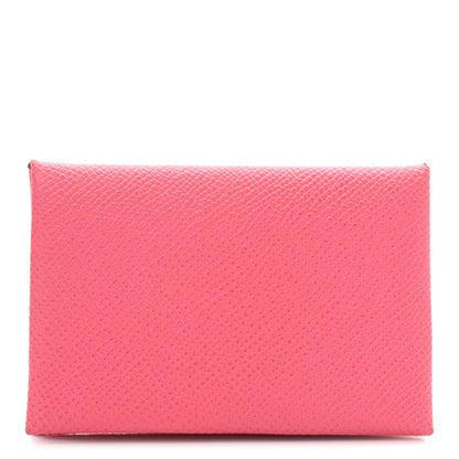 Hermes Epsom Calvi Card Case Rose Azalee 8 of 9
