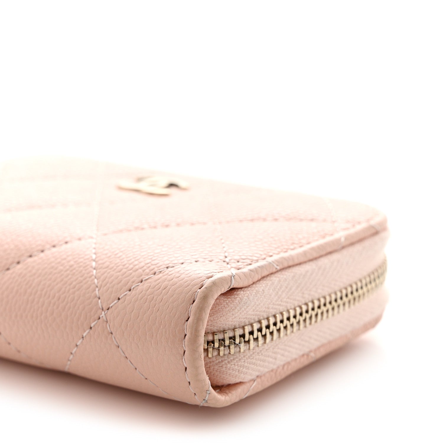 Chanel Caviar Quilted Zip Around Coin Purse Light Pink 9 of 10
