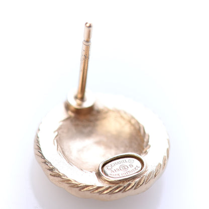 Chanel Metal CC Quilted Round Earrings Gold 4 of 4