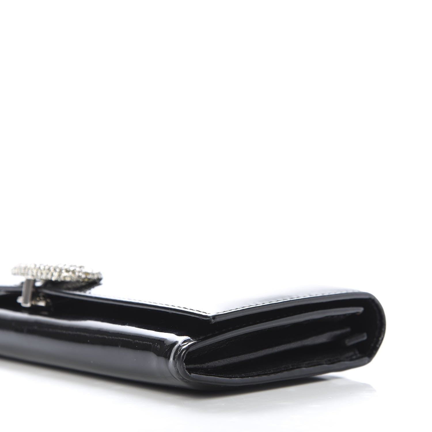 Valentino Garavani Patent Crystal Flap Wallet Black 7 of 10