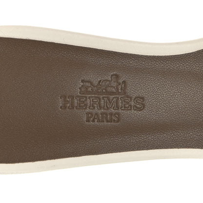Hermes Calfskin Oasis Sandals 35.5 White 9 of 10