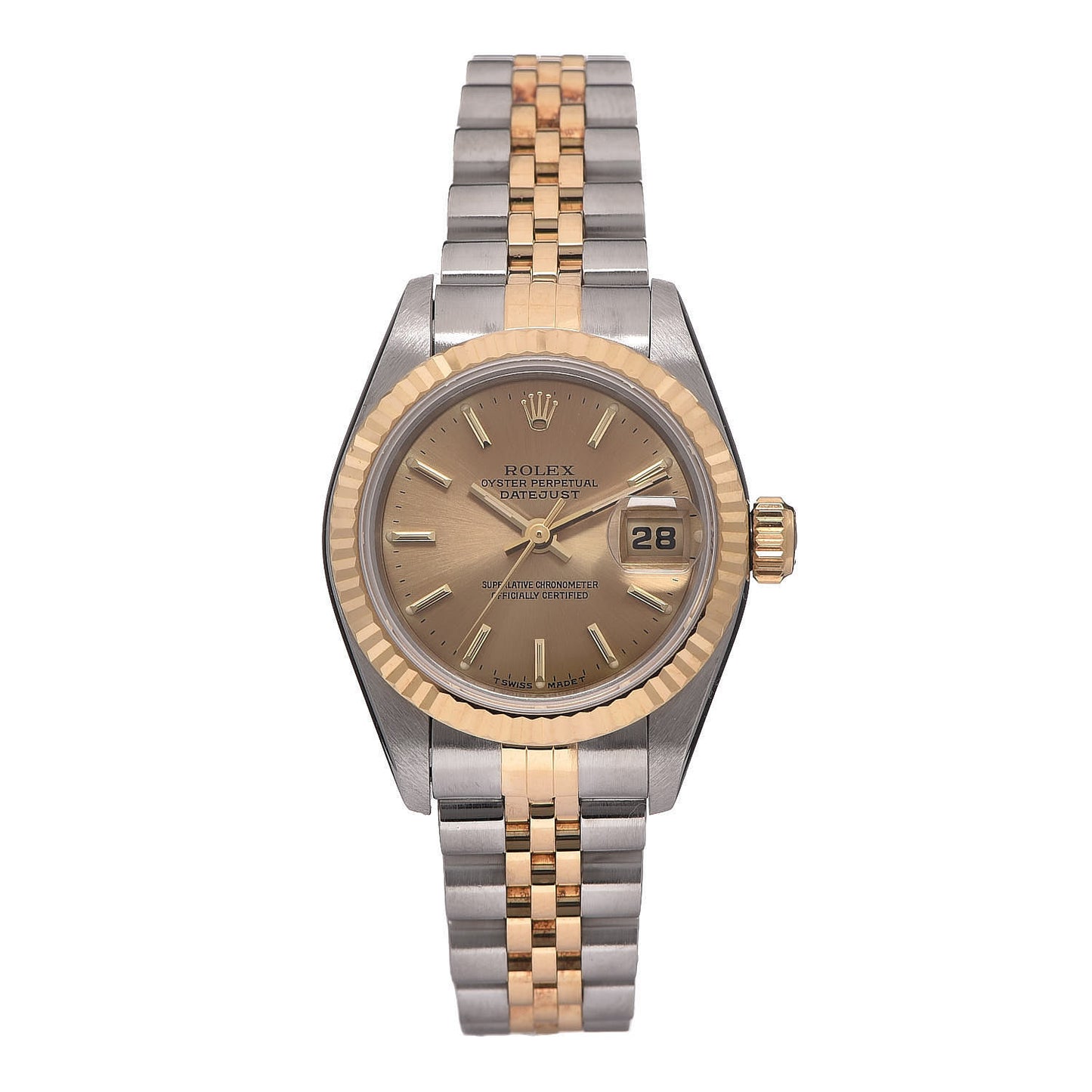 Stainless Steel 18K Yellow Gold 26mm Oyster Perpetual Datejust Watch Champagne 69173