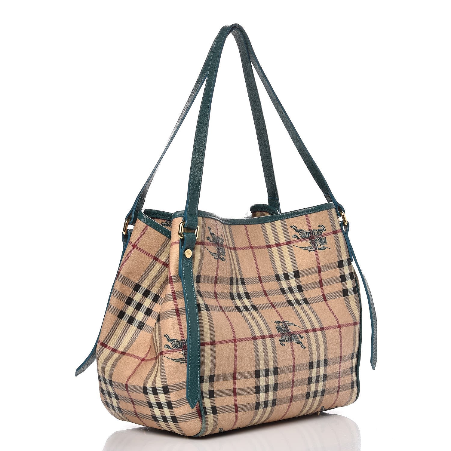 Burberry Haymarket Check Small Canterbury Tote Aqua Green 3 of 18