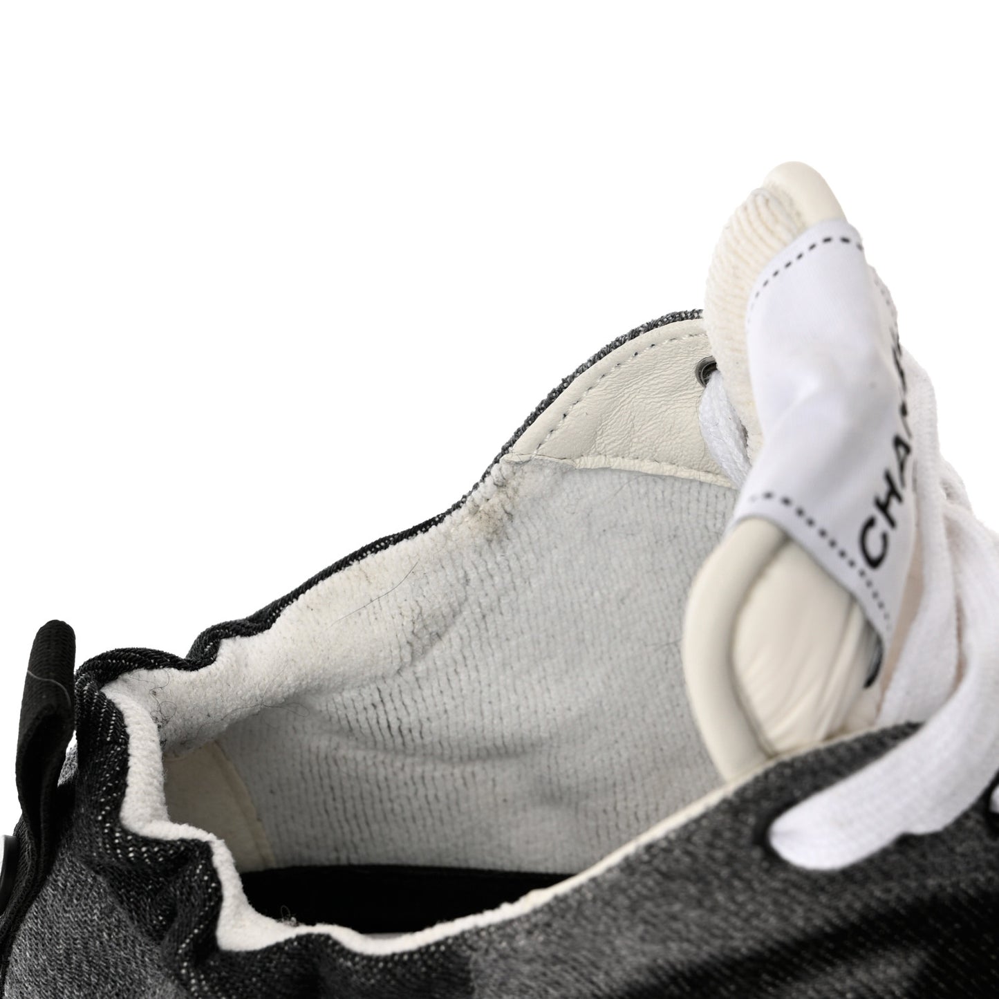 Denim Suede Calfskin Womens CC Sneakers 37 Grey