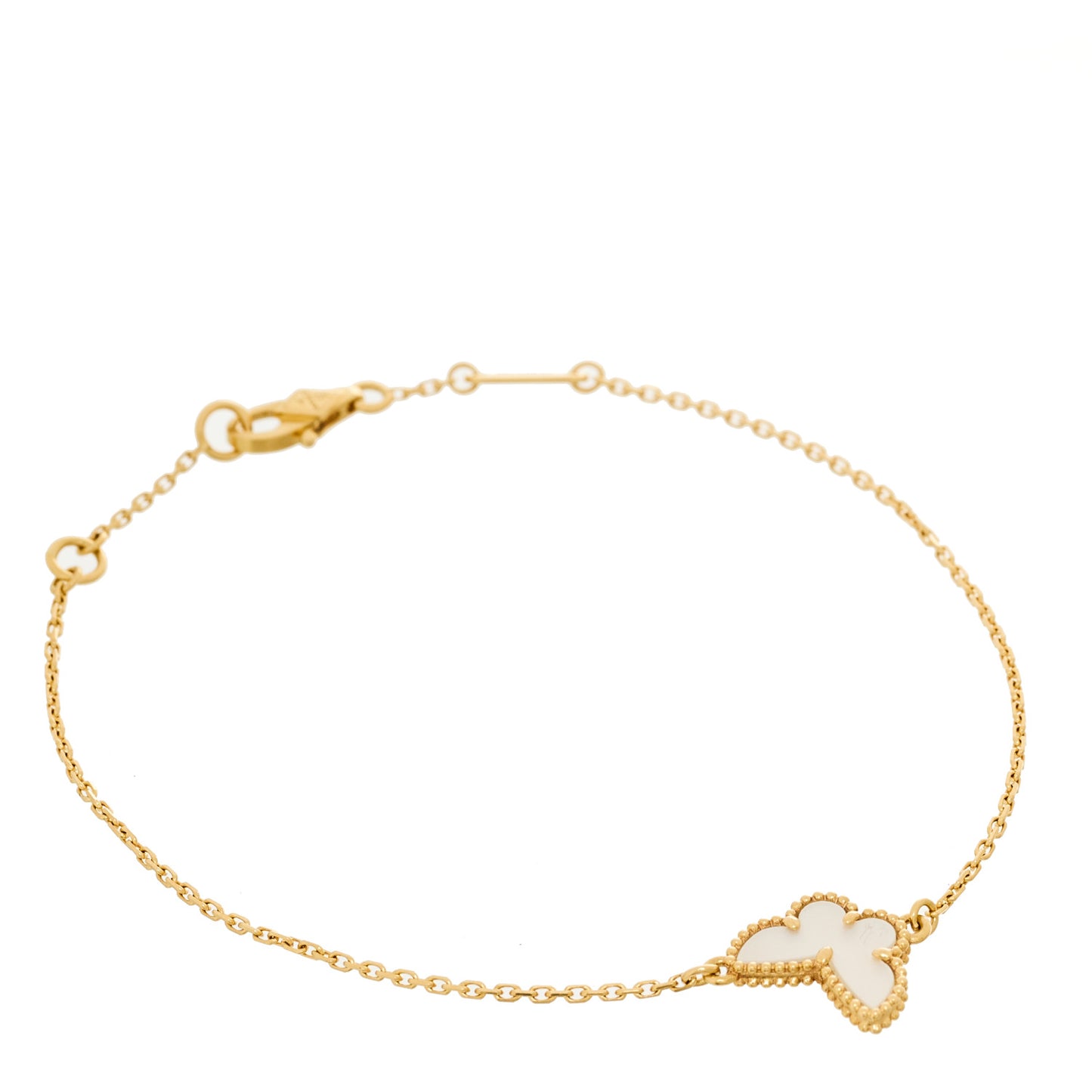 18K Yellow Gold Mother of Pearl Sweet Alhambra Butterfly Bracelet