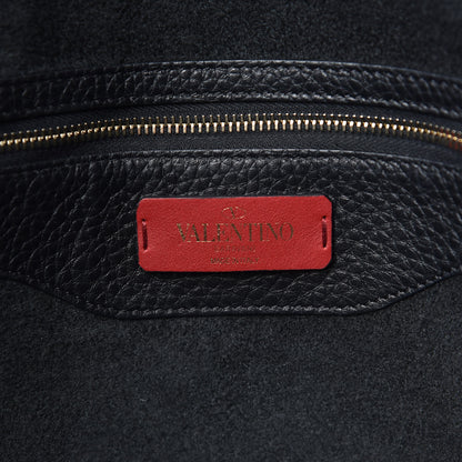 Valentino Garavani Grained Calfskin Rockstud Shoulder Tote Black 6 of 10