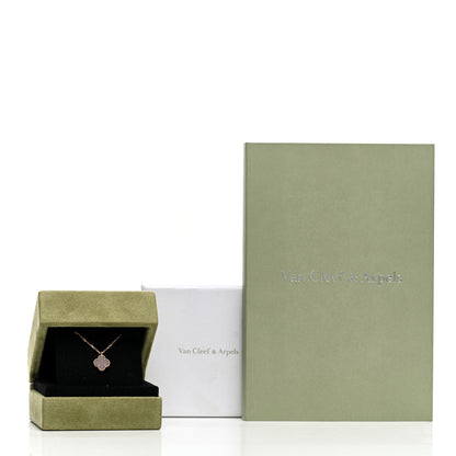 Van Cleef & Arpels 18K Rose Gold Carnelian Sweet Alhambra Pendant Necklace 6 of 6