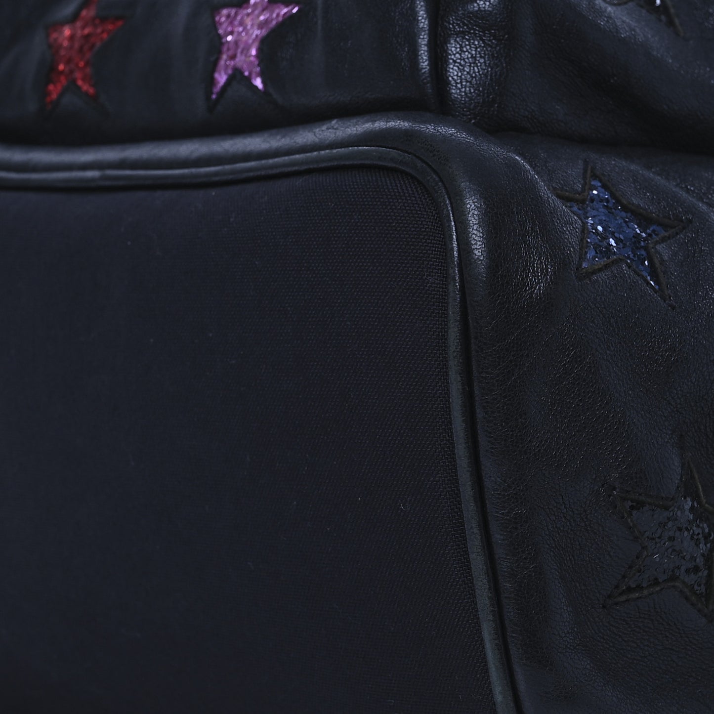 Lambskin Star Applique Mini City California Backpack Black