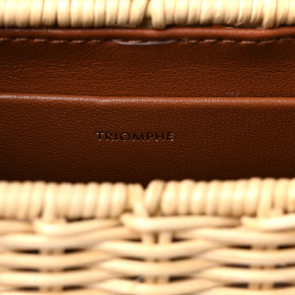Celine Raffia Calfskin Triomphe Besace Natural Tan 6 of 12