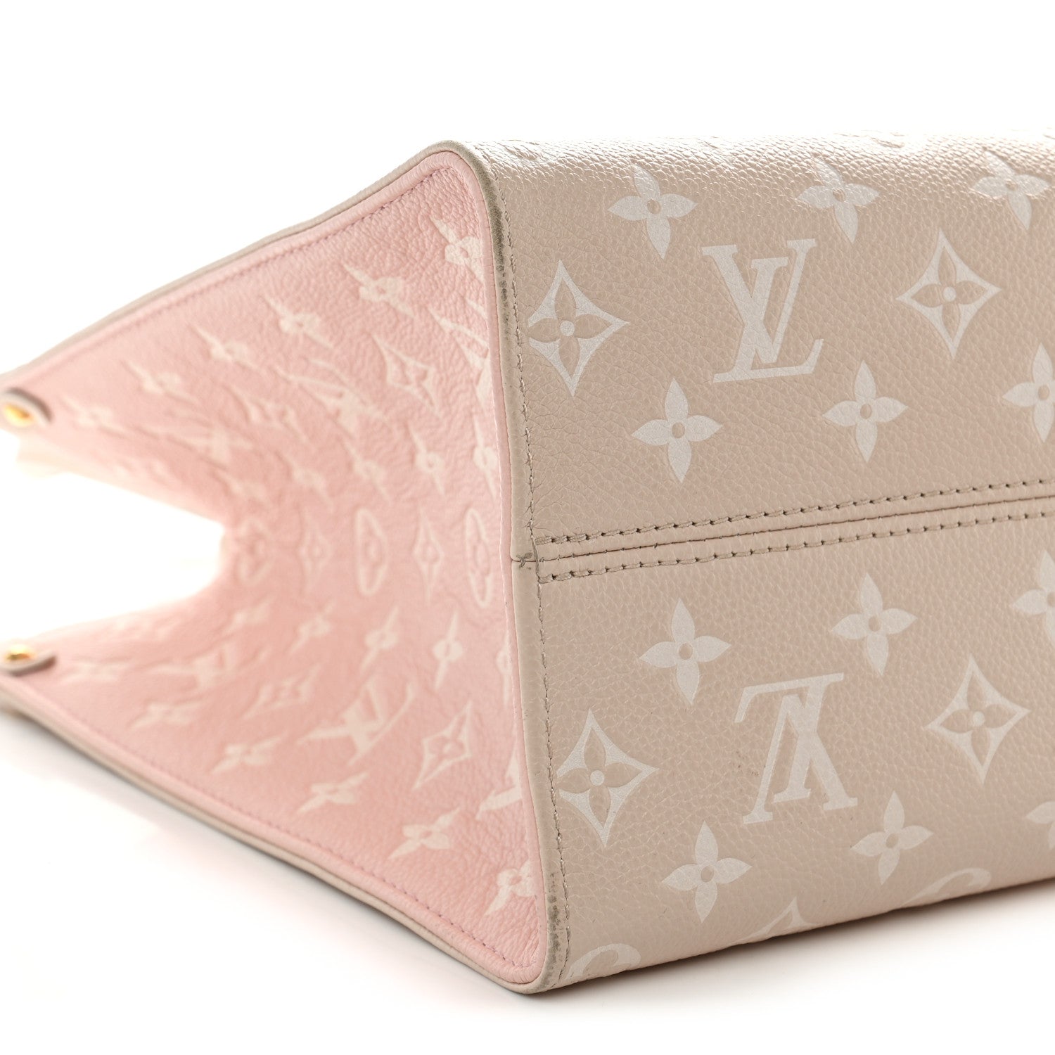 Louis Vuitton Empreinte Monogram Spring In The City Onthego MM Beige Pink Yellow 7 of 9