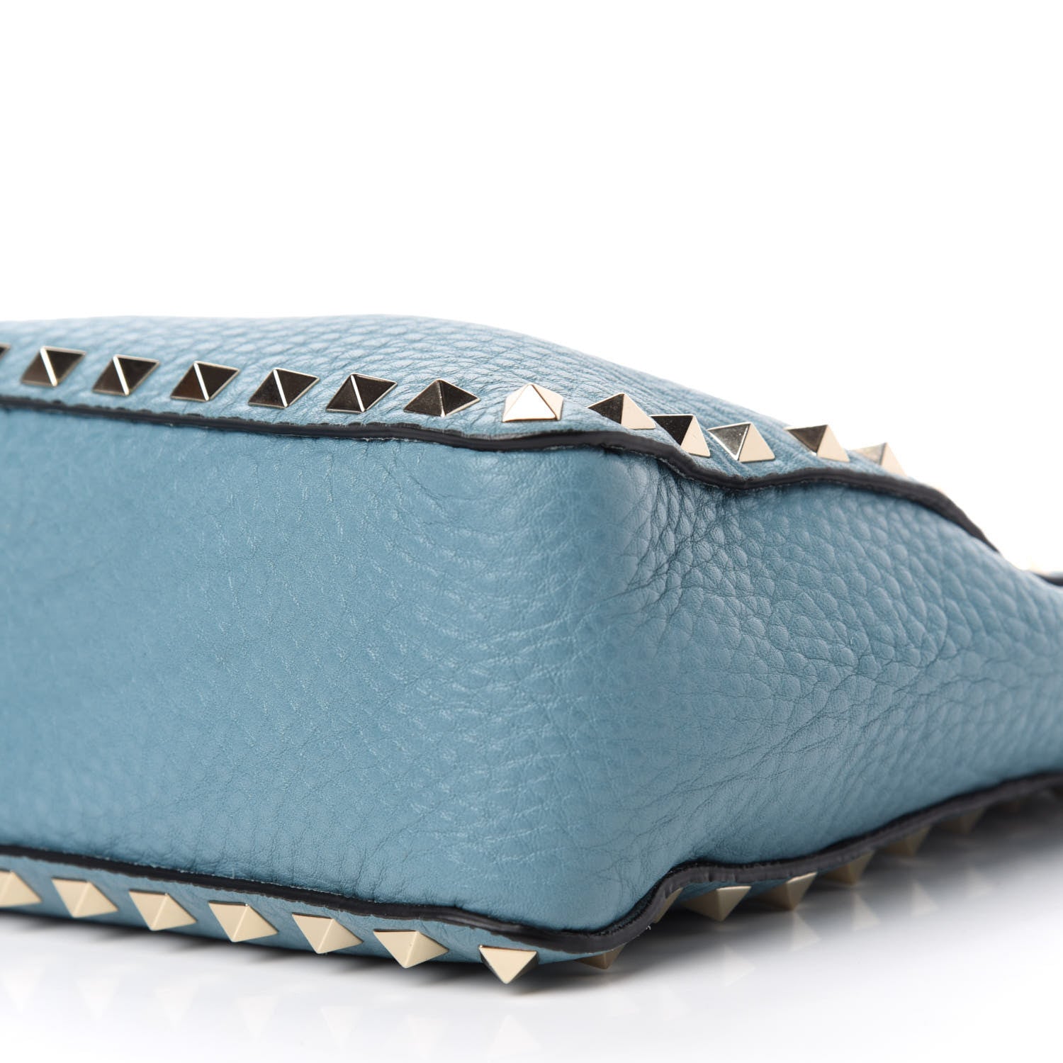 Valentino Garavani Pebbled Calfskin Mini Rockstud Flip-Lock Messenger Bag Atlantique 7 of 9