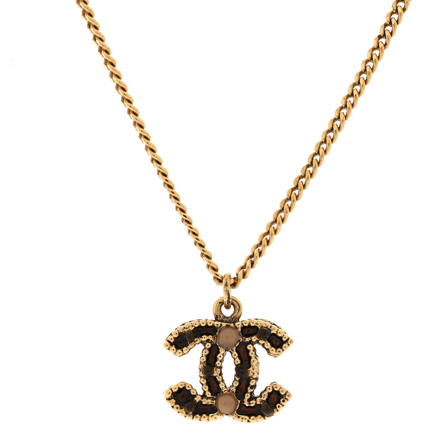 Resin CC Pendant Necklace Gold