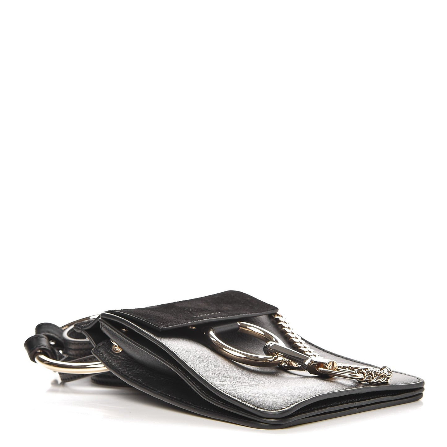 Suede Calfskin Mini Faye Bracelet Bag Black