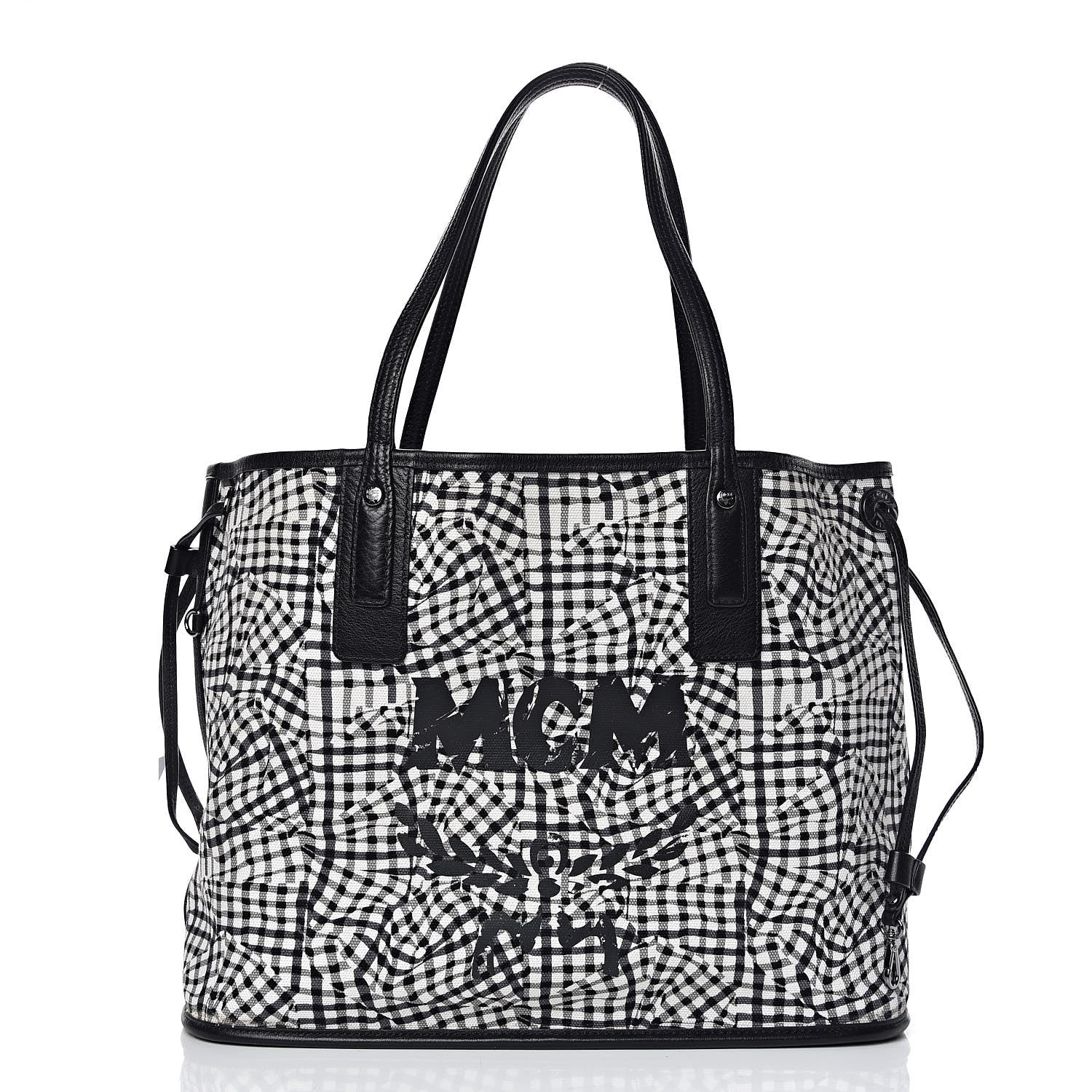 MCM Visetos Medium Liz Reversible Shopper Tote Black 3 of 16