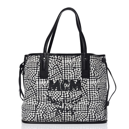 MCM Visetos Medium Liz Reversible Shopper Tote Black 3 of 16