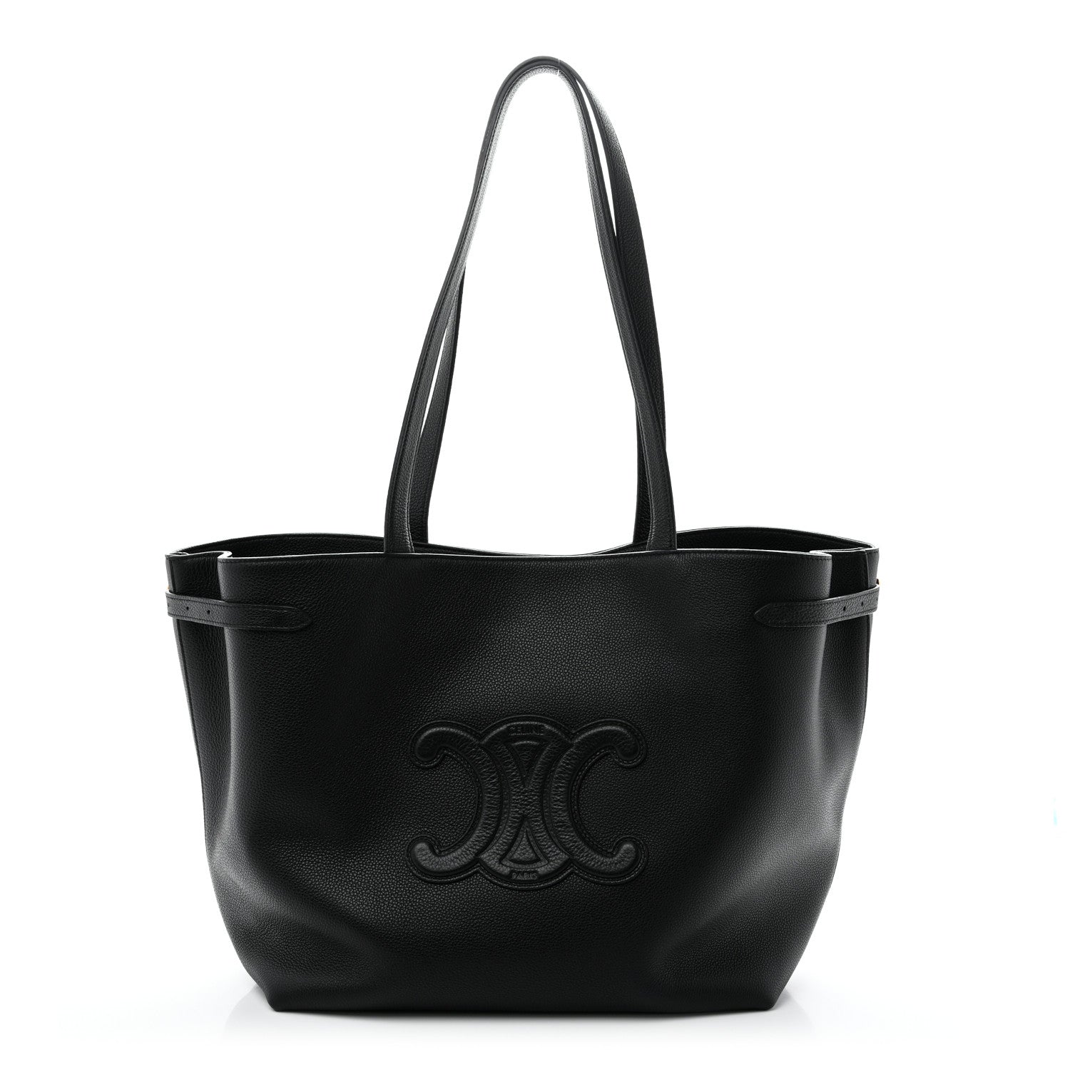 Celine Grained Calfskin Triomphe Medium Cabas Anais Black 1 of 11