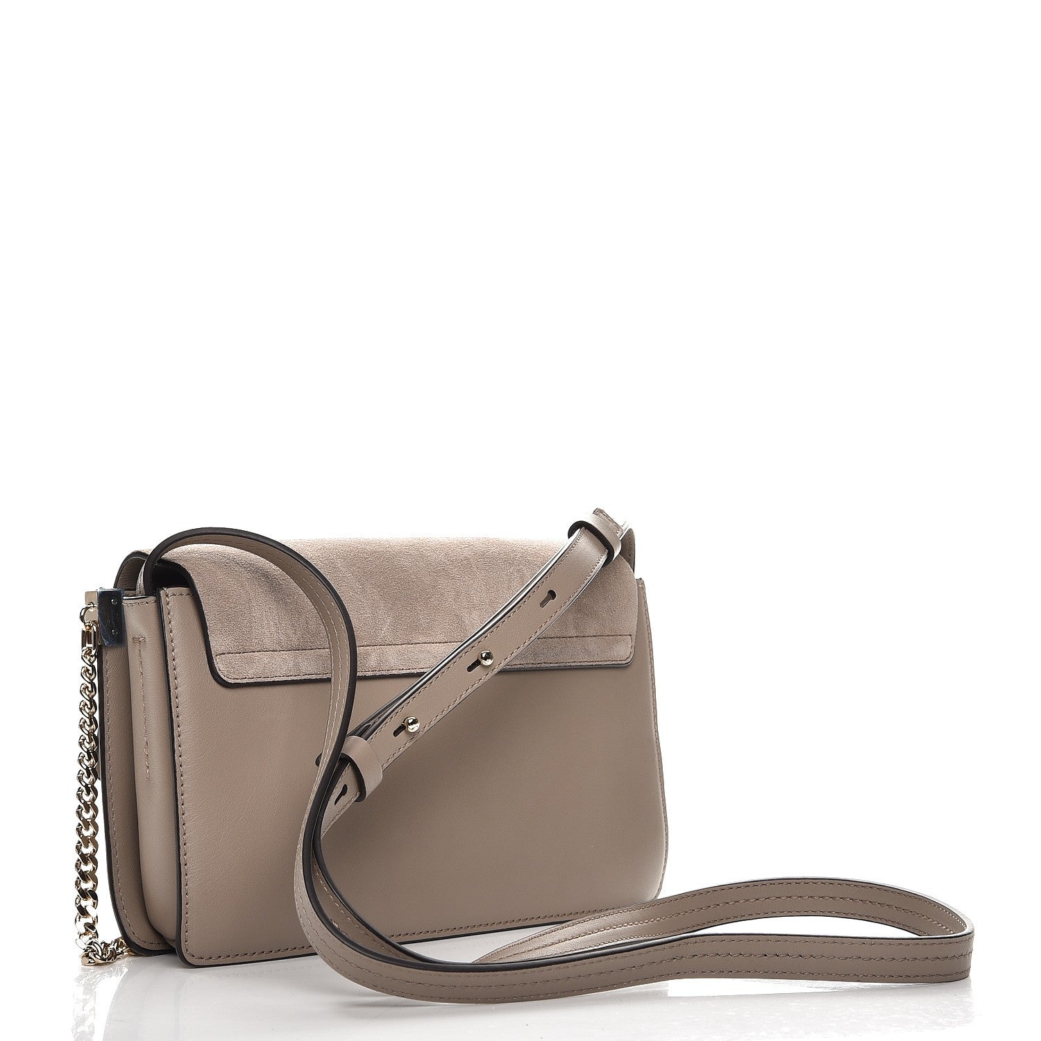 Chloe Suede Calfskin Small Faye Shoulder Bag Motty Grey 3 of 7