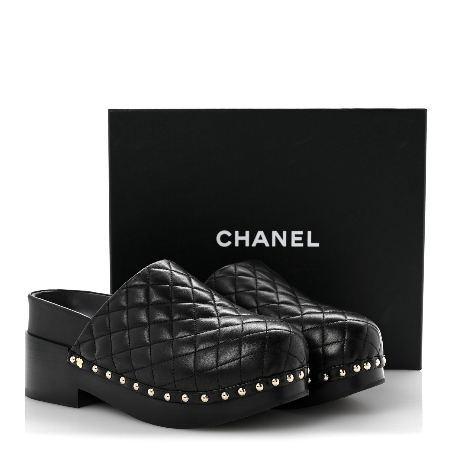 Chanel Lambskin Quilted CC Clogs 39 Black 12 of 12