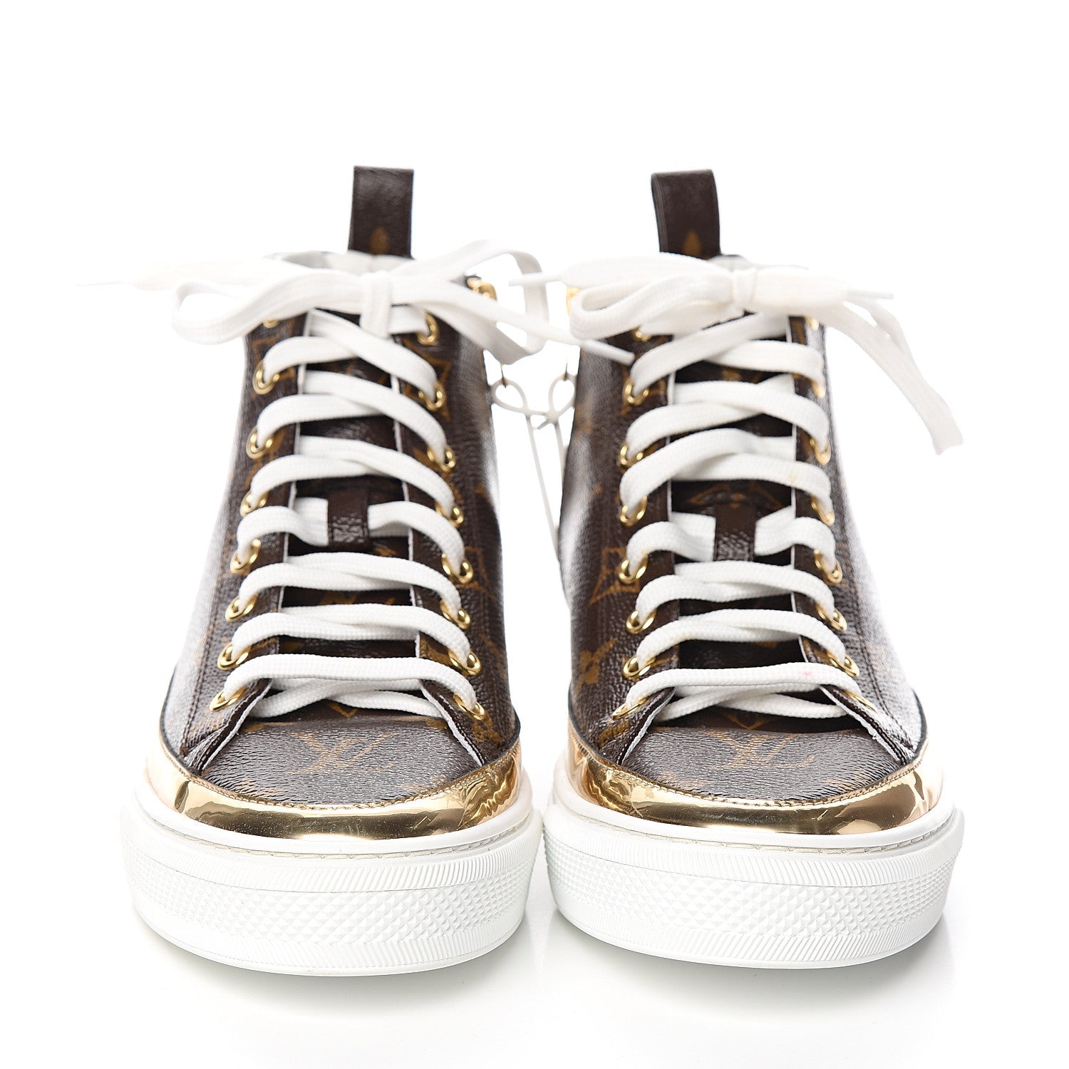 Louis Vuitton Patent Monogram Stellar Sneaker Boots 36.5 Gold 2 of 10