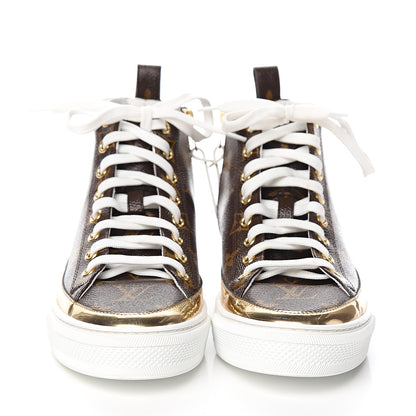 Louis Vuitton Patent Monogram Stellar Sneaker Boots 36.5 Gold 2 of 10