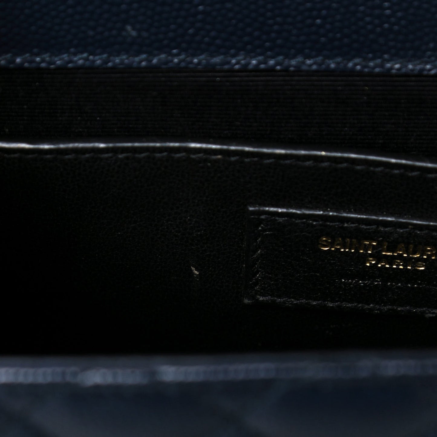 Grain De Poudre Textured Mixed Matelasse Triquilt Medium Monogram Satchel Deep Marine