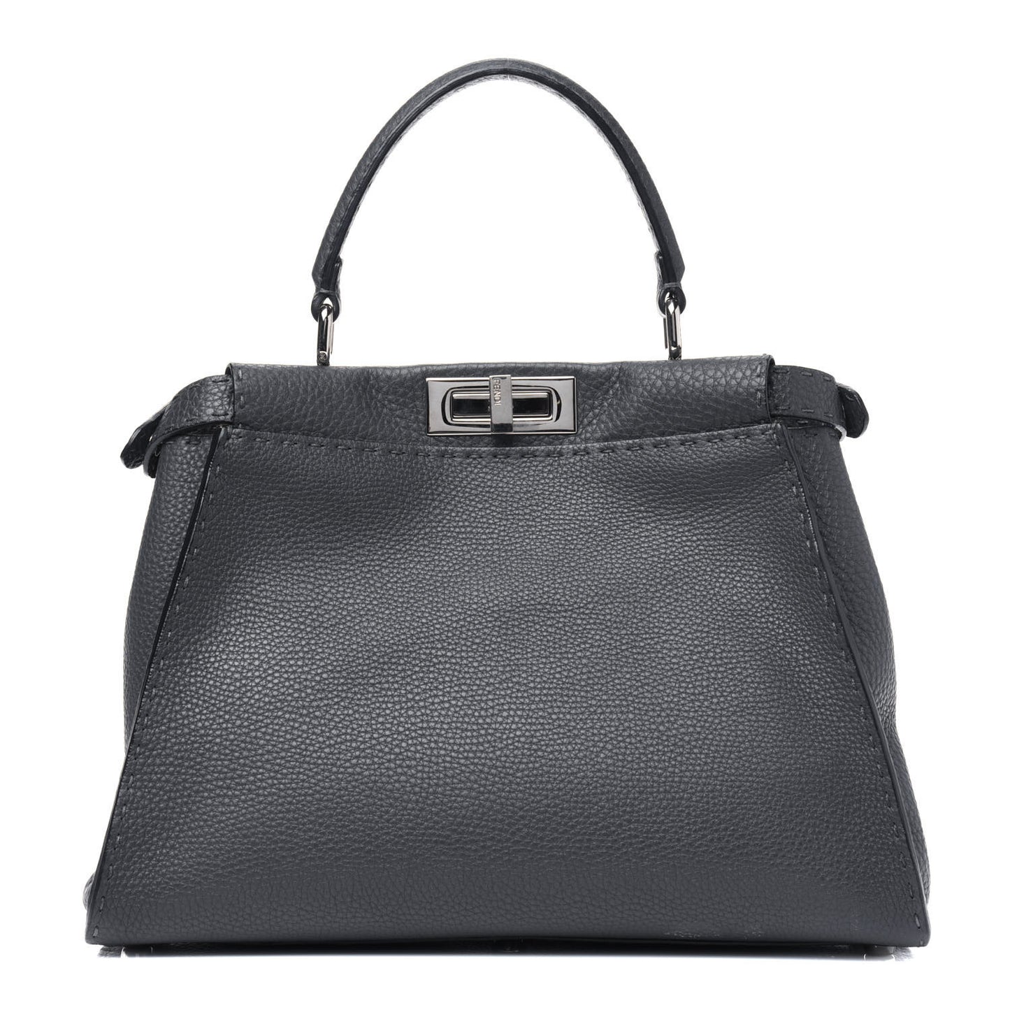 Cuoio Romano Selleria Bi-Color Medium Peekaboo Iconic Satchel Asfalto Latte