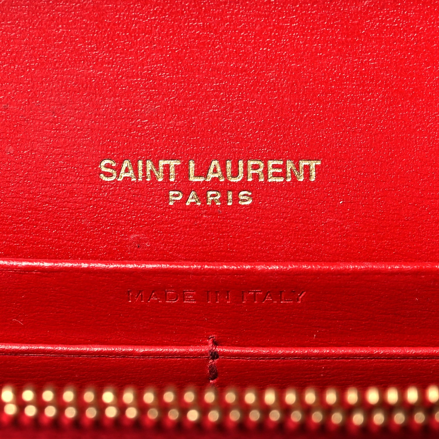 Saint Laurent Smooth Calfskin Monogram Sulpice Chain Wallet Red 5 of 16