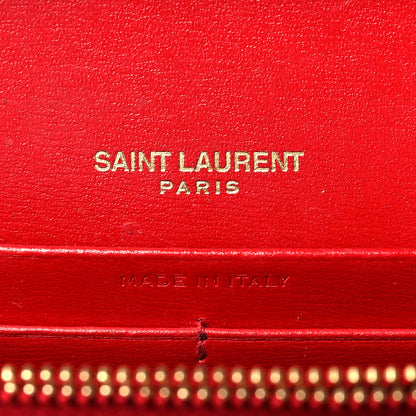 Saint Laurent Smooth Calfskin Monogram Sulpice Chain Wallet Red 5 of 16