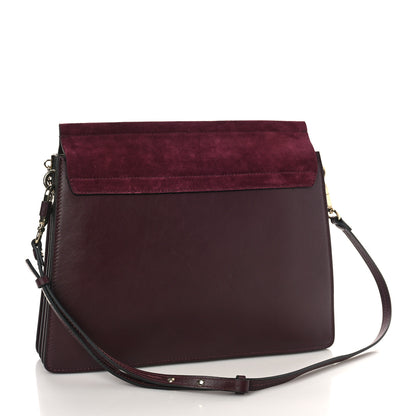 Chloe Suede Calfskin Medium Faye Shoulder Bag Dark Purple 3 of 9