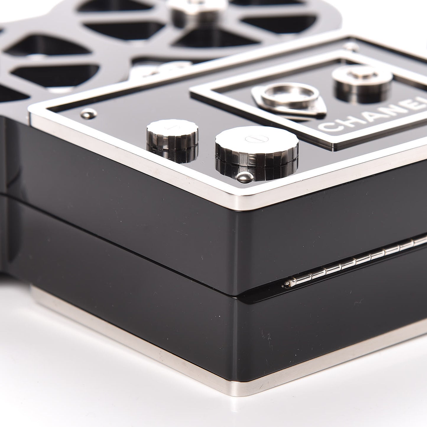 Plexiglass Crystal Buonasera Film Projector Minaudiere Clutch Black
