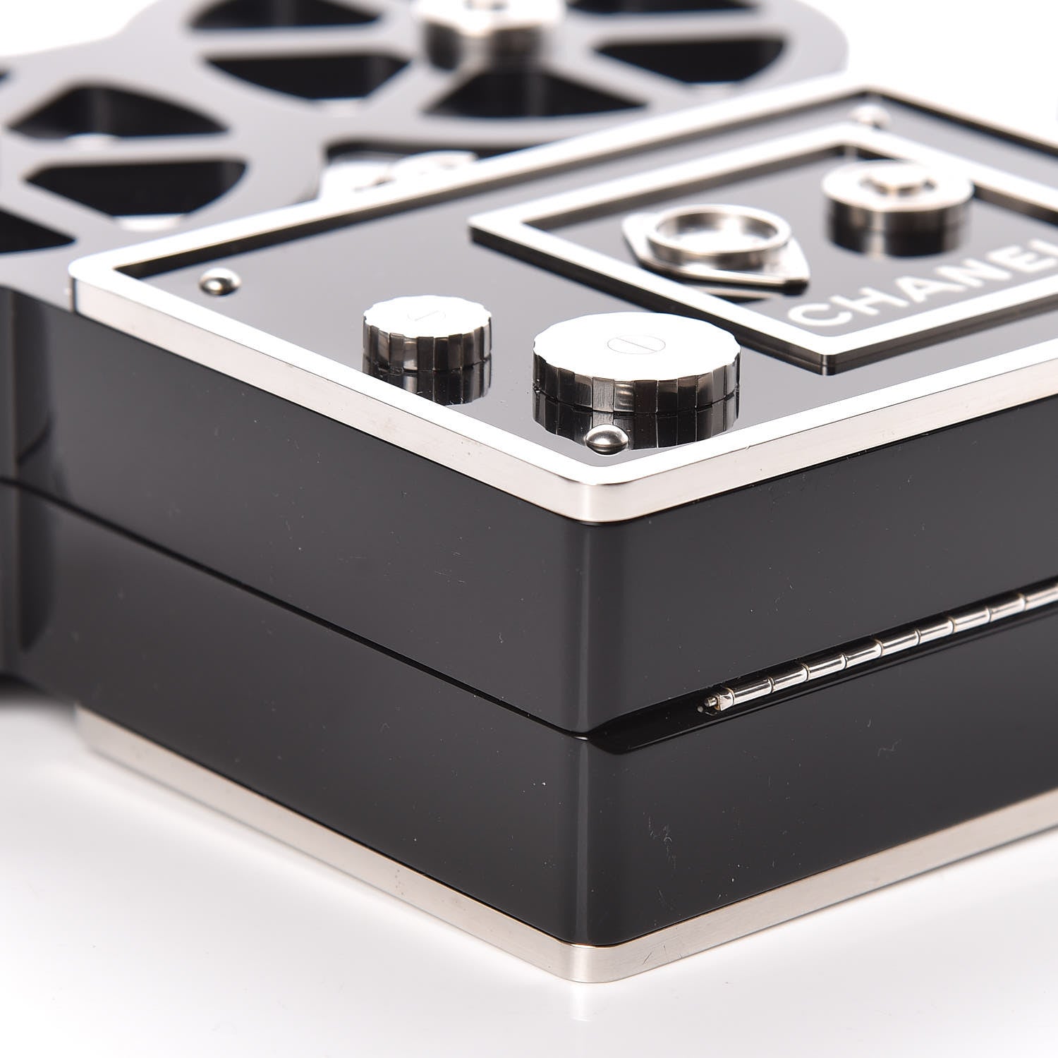 Chanel Plexiglass Crystal Buonasera Film Projector Minaudiere Clutch Black 6 of 13