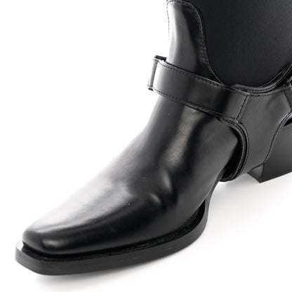 Prada Spazzolato Rois Neoprene 50mm Western Tall Boots 37 Black 8 of 10